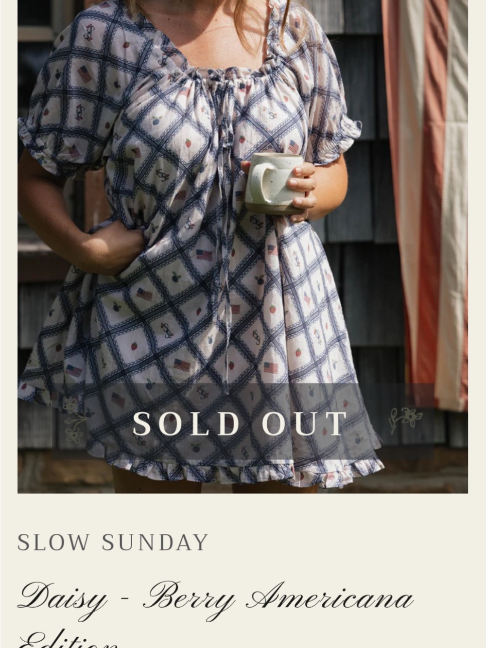 Slow Sunday Daisy Dress Blueberry Blue 100% Cotton dress - Picture 5 of 6